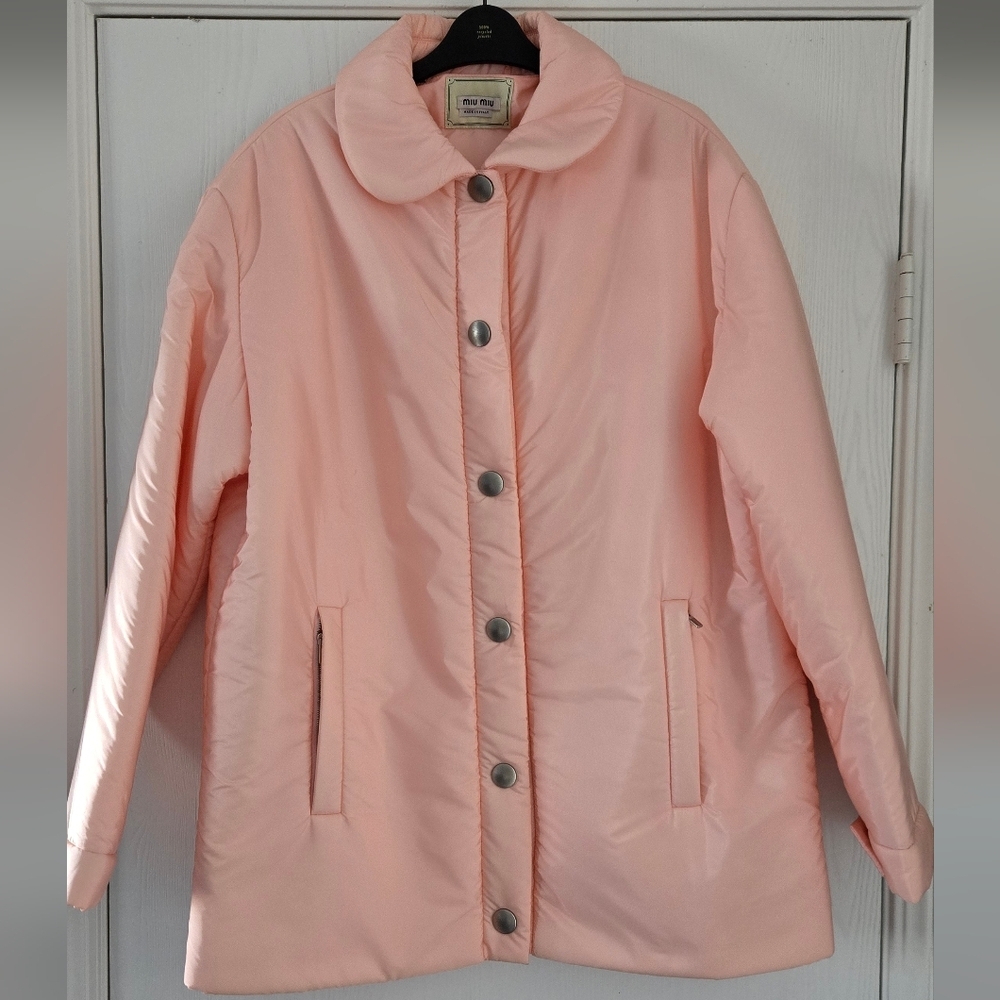 Miu Miu Pink Caban 2014 Nylon Jacket Size IT 46